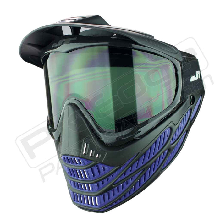 JT Flex 8 Paintball Mask - Black Blue - Choose Lens Color (SKU 11322)