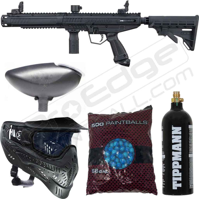 Tippmann Stormer Tactical Paintball Gun Package - Black with Tippman CO2