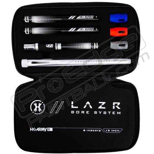 HK Army LAZR Barrel Kit - Dust Silver- Black Inserts - Cocker Threads - Pro Edge Paintball
