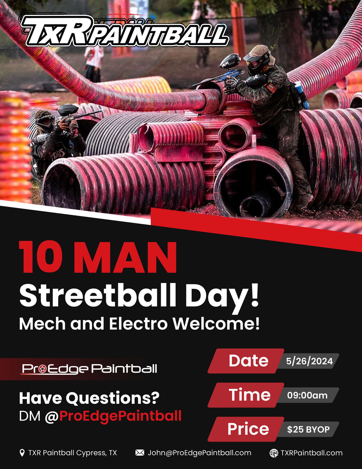 10 VS 10 Streetball Scrimmage Day — Pro Edge Paintball