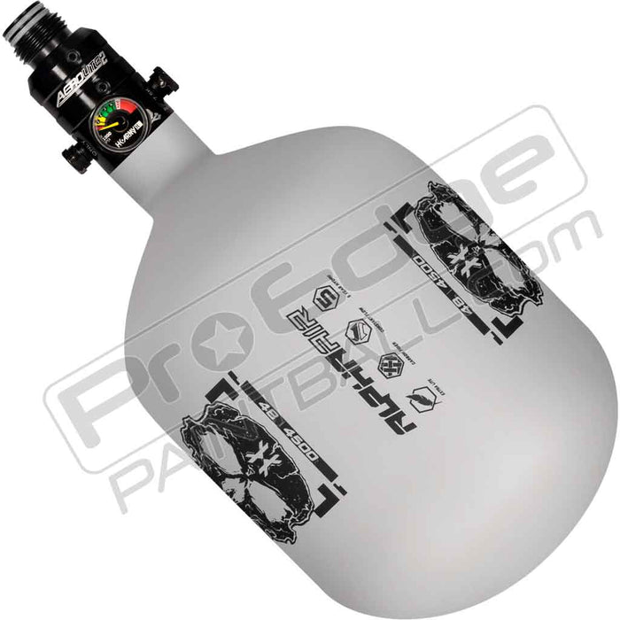 HK Army Alpha Air Carbon Fiber Tank - Choose Regulator - 48 4500 - Ash - White/Black