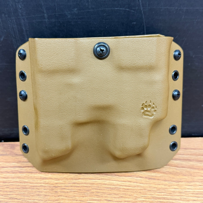 Pre Owned - Bear Tactical First Strike Pistol Double Mag Holder W/ Molle Straps - Tan