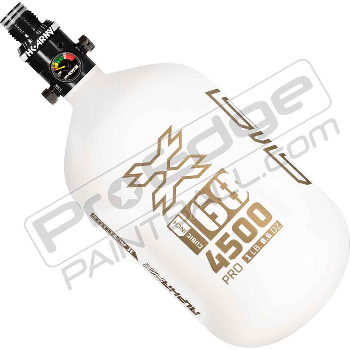 HK Army Alpha Air Carbon Fiber Tank - Choose Regulator - 68 4500 - Summit - White/Gold