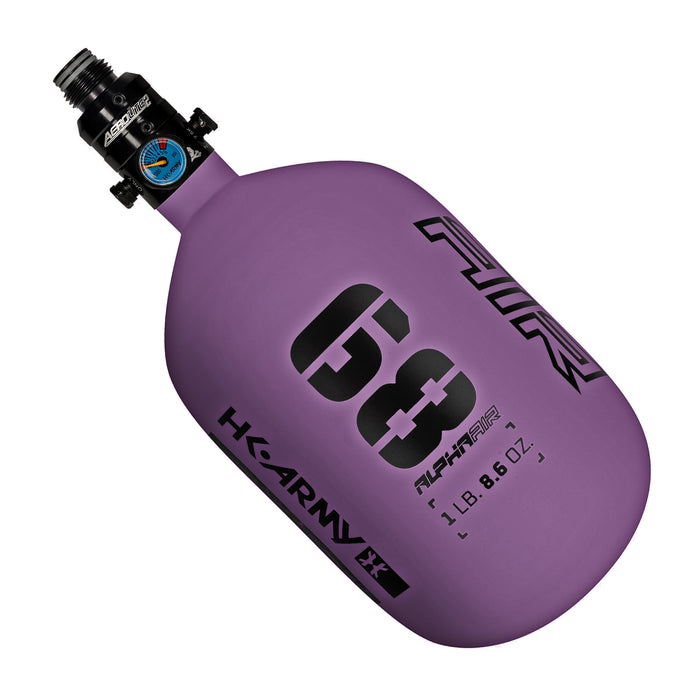 HK Army Alpha Air Carbon Fiber Tank - Choose Regulator - 68 4500 - Haze - Purple/Black