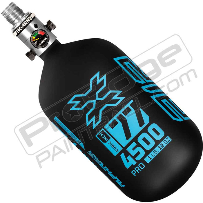 HK Army Alpha Air Carbon Fiber Tank - Choose Regulator - 77 4500 - Abyss - Black/Turquoise