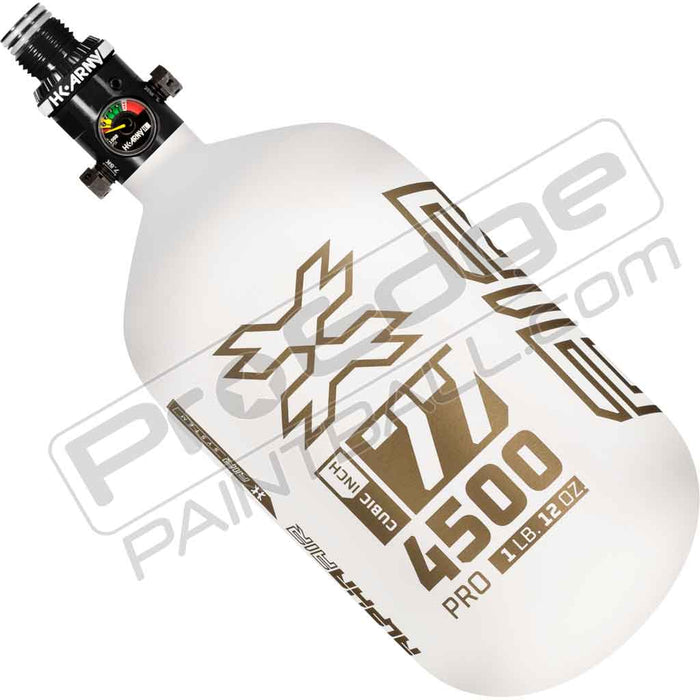 HK Army Alpha Air Carbon Fiber Tank - Choose Regulator - 77 4500 - Summit - White/Gold