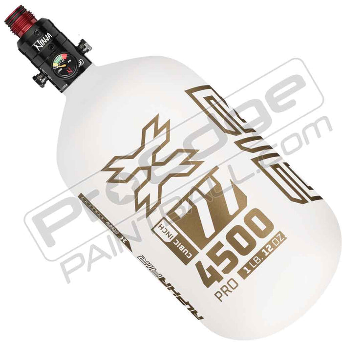 HK Army Alpha Air Carbon Fiber Tank - Choose Regulator - 77 4500 - Summit - White/Gold