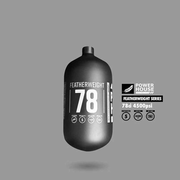 POWERHOUSE FEATHERWEIGHT AIR TANK 78CI Black/White - BOTTLE ONLY