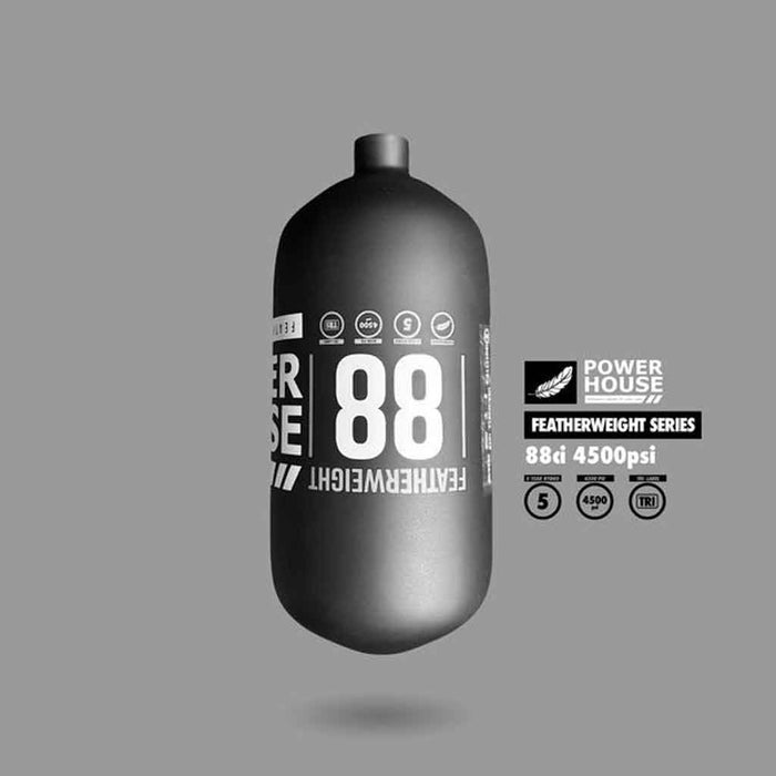 POWERHOUSE FEATHERWEIGHT AIR TANK 88CI Black/White - BOTTLE ONLY