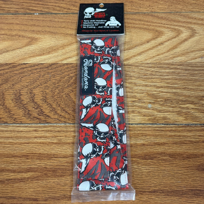 Pre Owned - Sandana Flying Skulls Headband - Red Grey