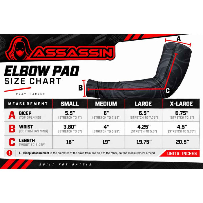 Assassin Performance Arm Pads - Black - Choose Size