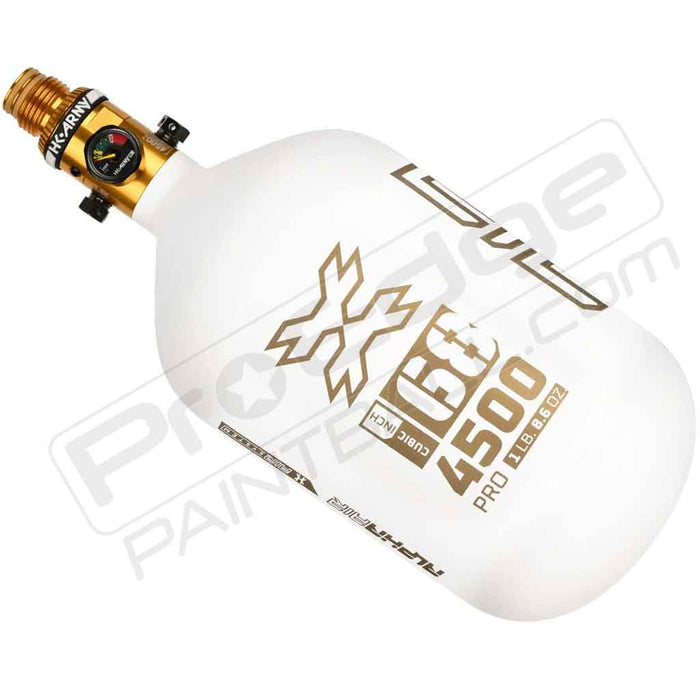 HK Army Alpha Air Carbon Fiber Tank - Choose Regulator - 68 4500 - Summit - White/Gold
