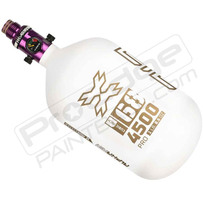 HK Army Alpha Air Carbon Fiber Tank - Choose Regulator - 68 4500 - Summit - White/Gold