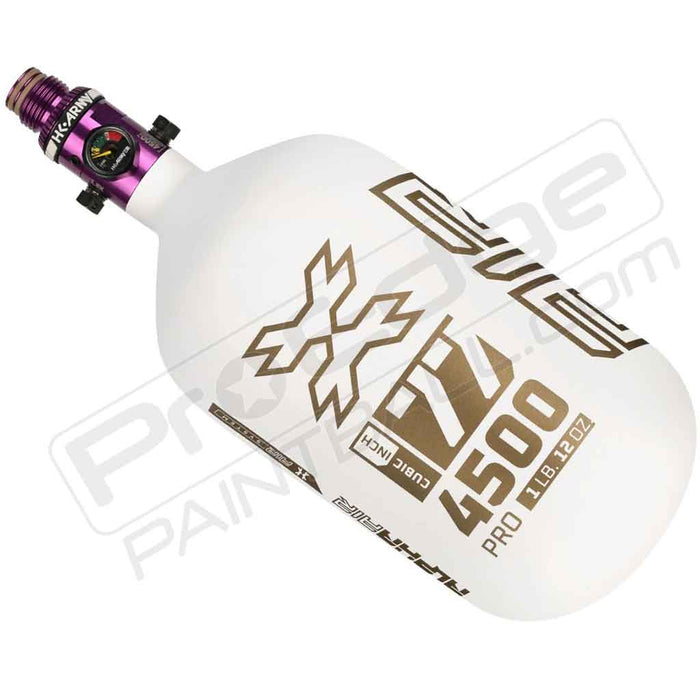 HK Army Alpha Air Carbon Fiber Tank - Choose Regulator - 77 4500 - Summit - White/Gold