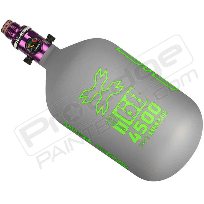 HK Army Alpha Air Carbon Fiber Tank - Choose Regulator - 68 4500 - Toxic - Grey/Lime