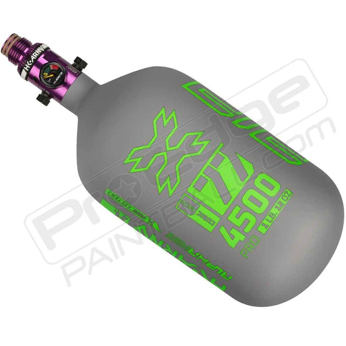 HK Army Alpha Air Carbon Fiber Tank - Choose Regulator - 77 4500 - Toxic - Grey/Lime
