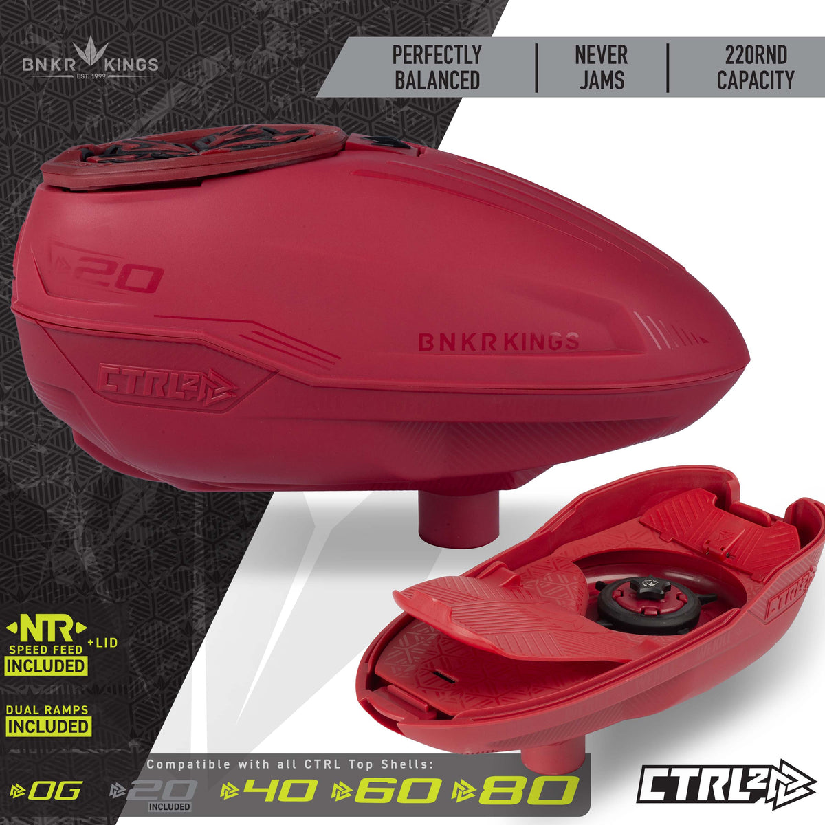BUNKERKINGS CTRL 2 LOADER DARK RED — Pro Edge Paintball