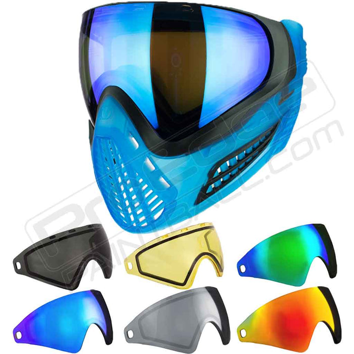 Virtue VIO Ascend Paintball Mask - Black Cyan SE - Choose Lens Color (SKU 19395)