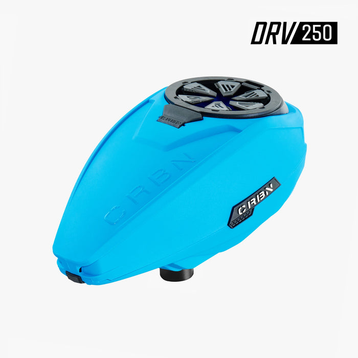Carbon DRV 250 "High Capacity" Paintball Hopper - Cyan