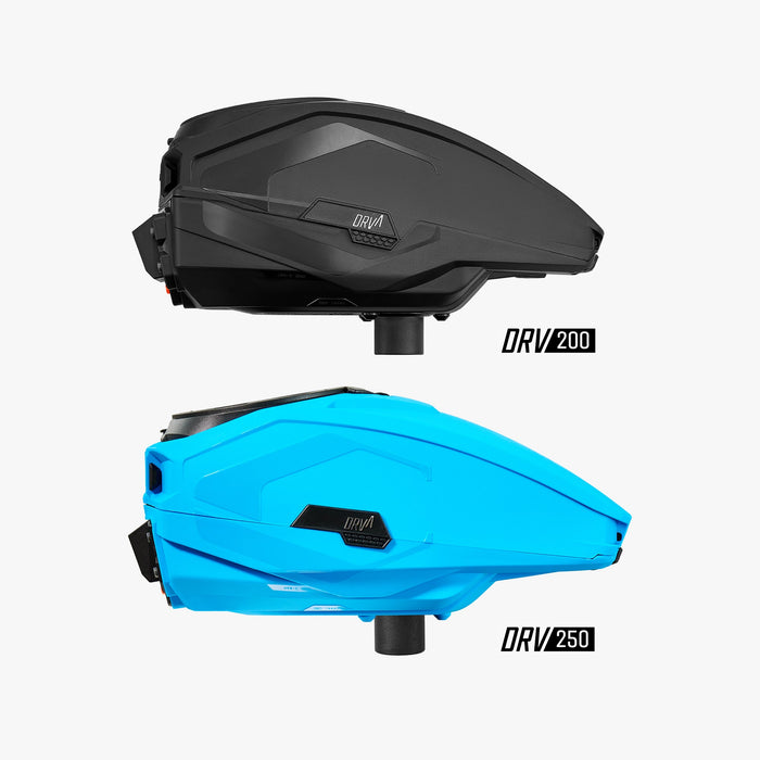 Carbon DRV 250 "High Capacity" Paintball Hopper - Cyan
