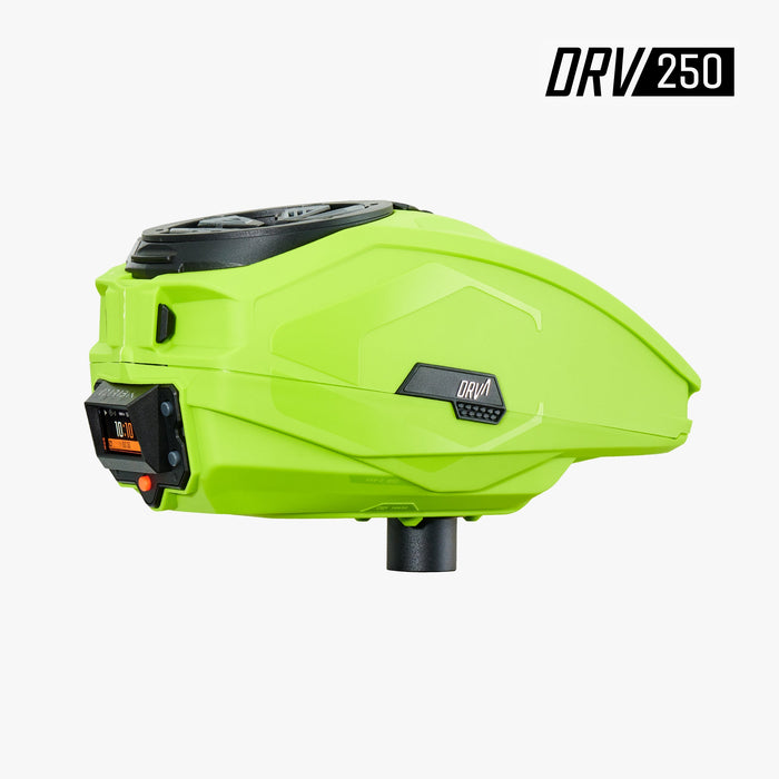 Carbon DRV 250 "High Capacity" Paintball Hopper - Lime