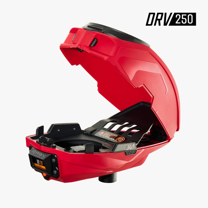 Carbon DRV 250 "High Capacity" Paintball Hopper - Red