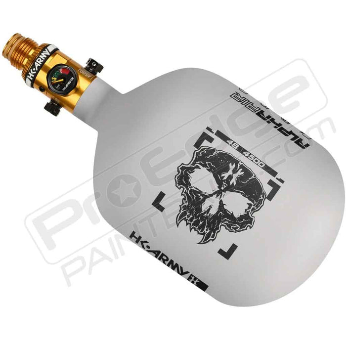 HK Army Alpha Air Carbon Fiber Tank - Choose Regulator - 48 4500 - Ash - Grey/Black