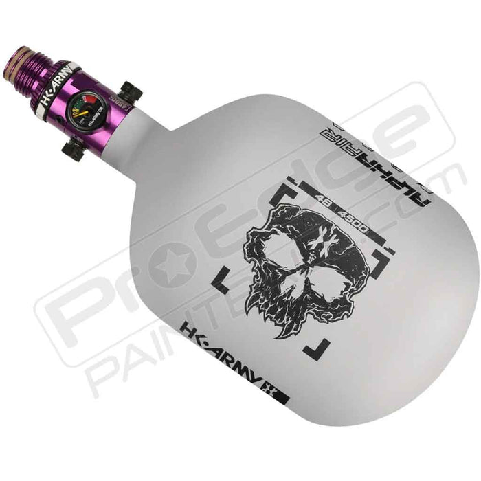 HK Army Alpha Air Carbon Fiber Tank - Choose Regulator - 48 4500 - Ash - Grey/Black