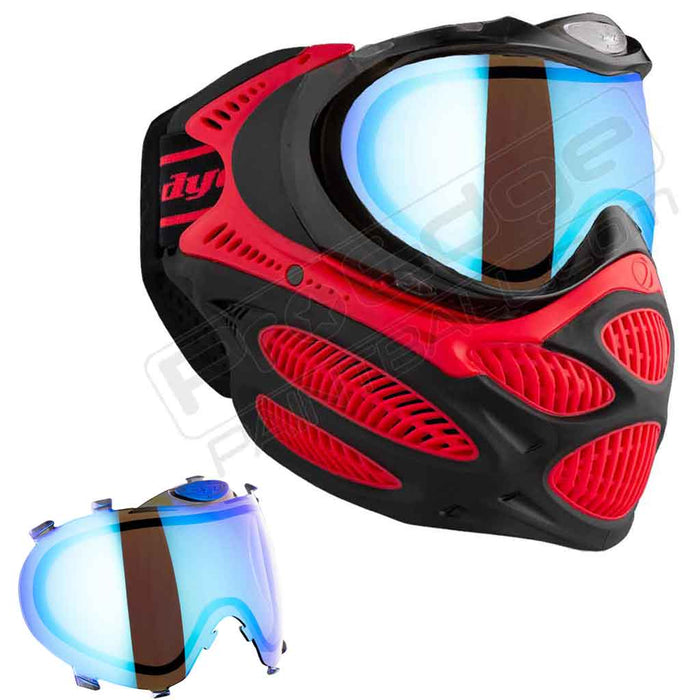 Dye i3 Pro Paintball Mask - Fire Red - Choose Lens Color