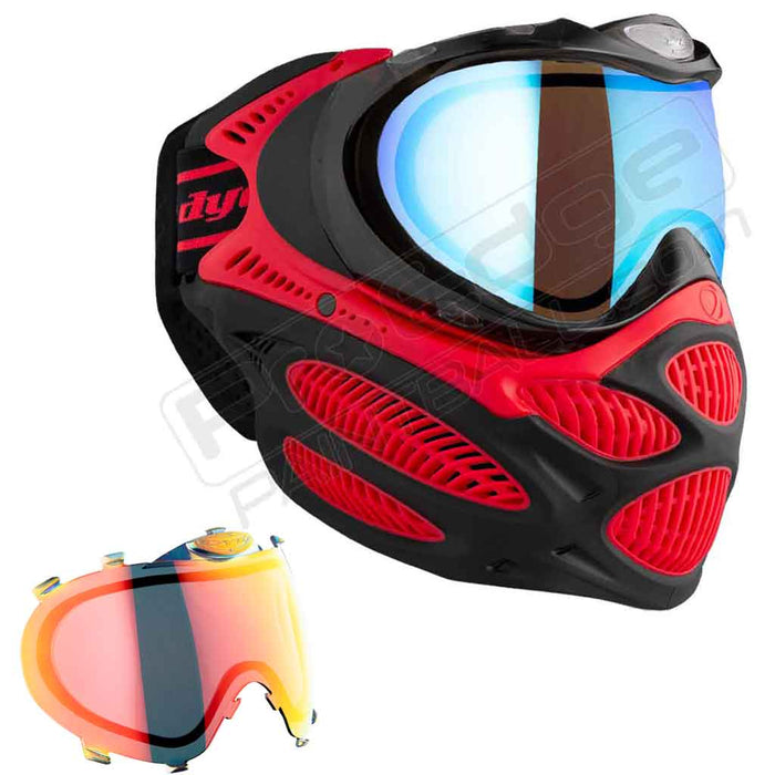 Dye i3 Pro Paintball Mask - Fire Red - Choose Lens Color