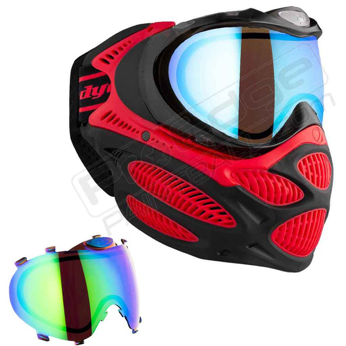 Dye i3 Pro Paintball Mask - Fire Red - Choose Lens Color