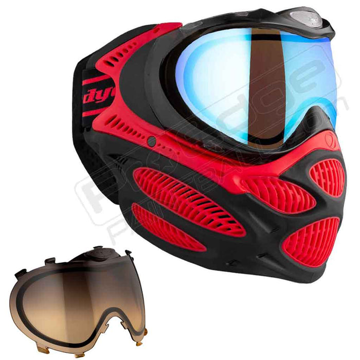 Dye i3 Pro Paintball Mask - Fire Red - Choose Lens Color