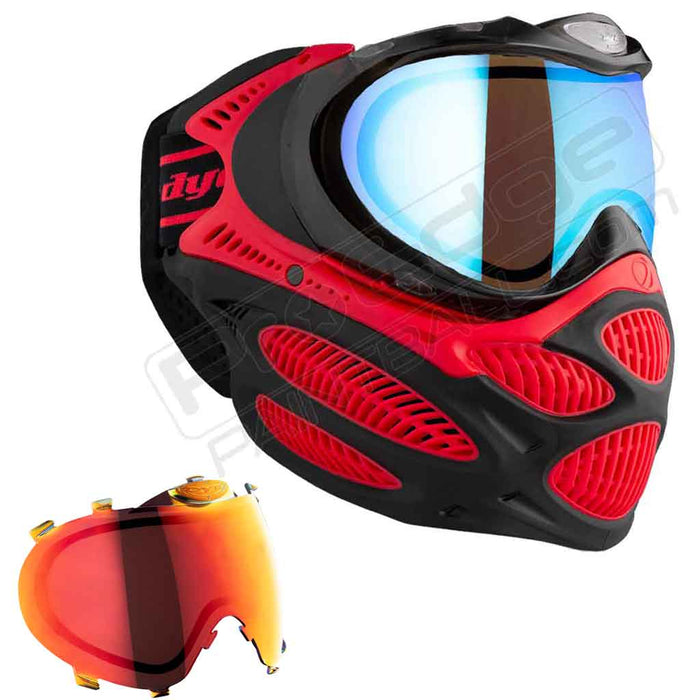 Dye i3 Pro Paintball Mask - Fire Red - Choose Lens Color