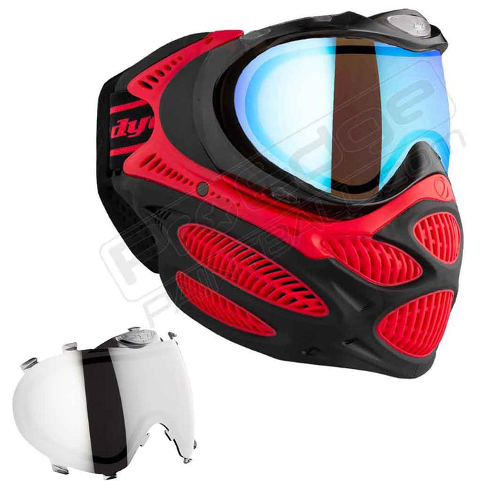 Dye i3 Pro Paintball Mask - Fire Red - Choose Lens Color
