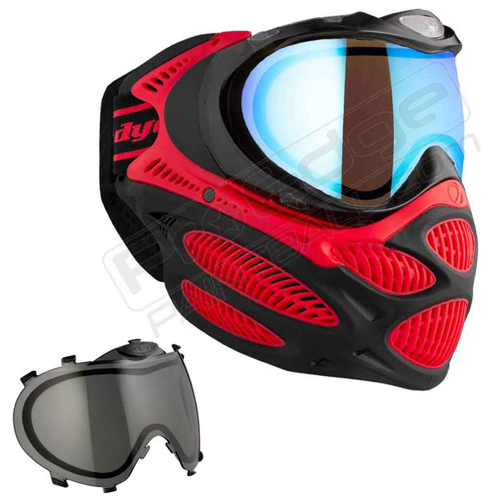 Dye i3 Pro Paintball Mask - Fire Red - Choose Lens Color