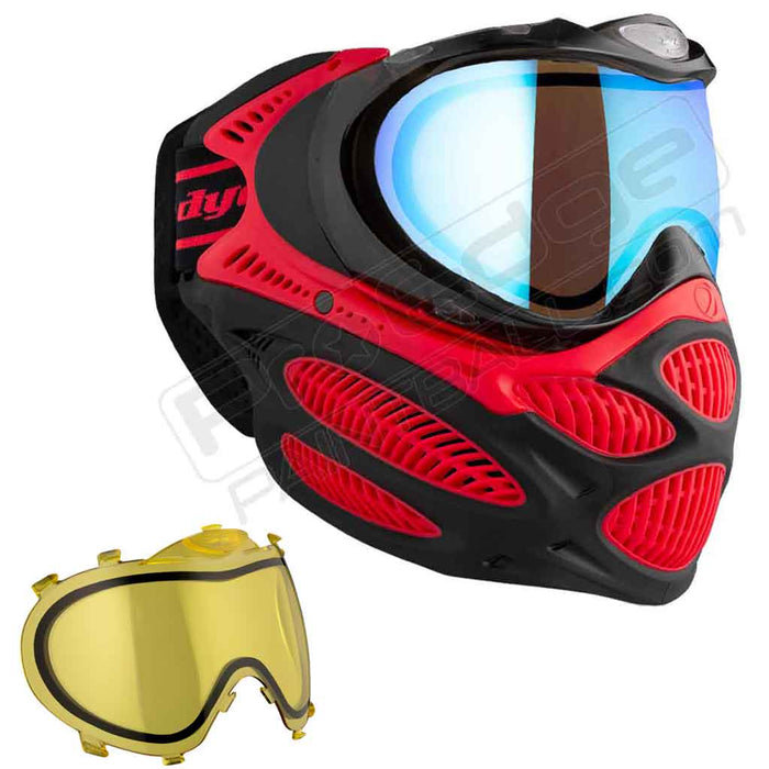 Dye i3 Pro Paintball Mask - Fire Red - Choose Lens Color