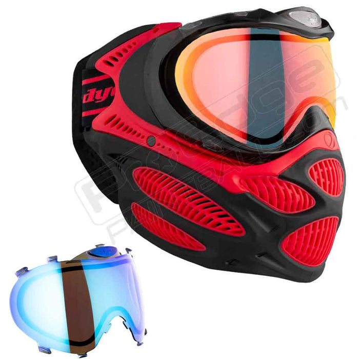 Dye i3 Pro Paintball Mask - Fire Red - Choose Lens Color