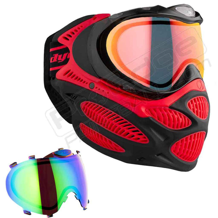 Dye i3 Pro Paintball Mask - Fire Red - Choose Lens Color