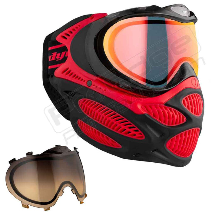 Dye i3 Pro Paintball Mask - Fire Red - Choose Lens Color