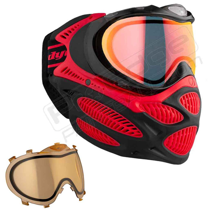 Dye i3 Pro Paintball Mask - Fire Red - Choose Lens Color