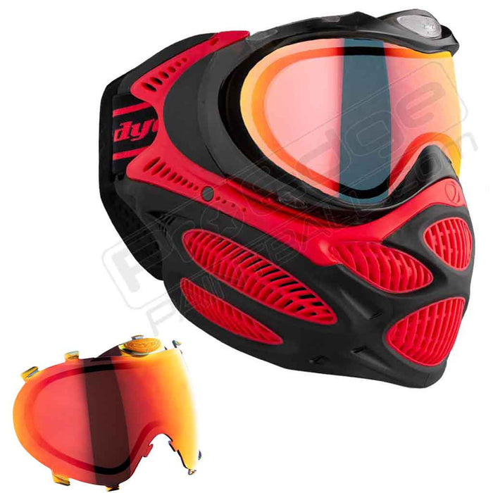 Dye i3 Pro Paintball Mask - Fire Red - Choose Lens Color