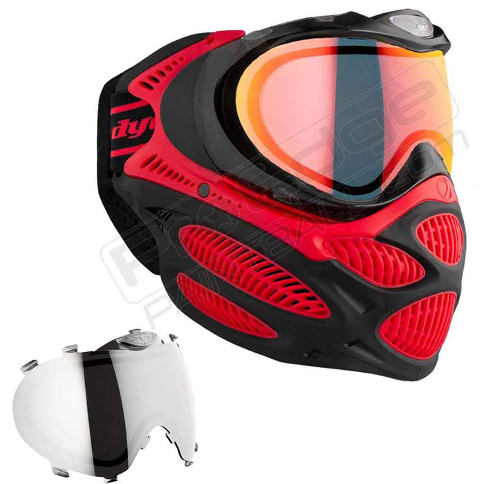 Dye i3 Pro Paintball Mask - Fire Red - Choose Lens Color