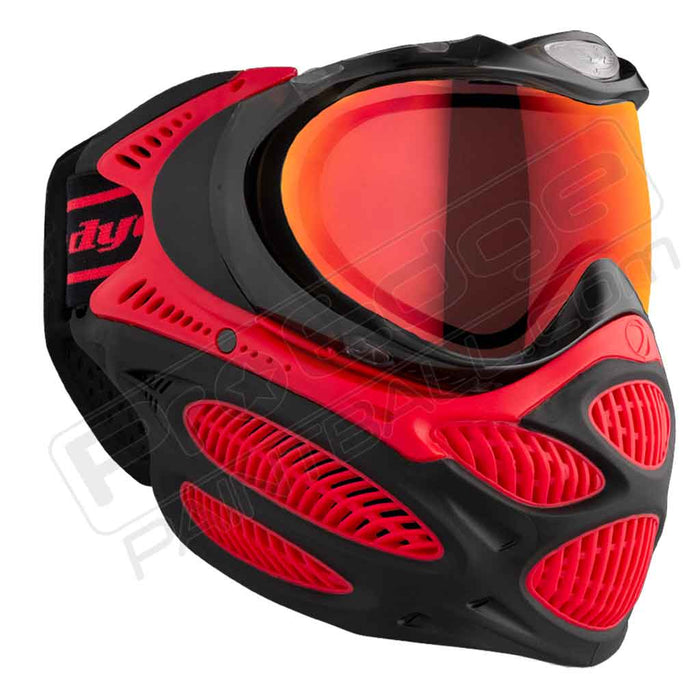 Dye i3 Pro Paintball Mask - Fire Red - Choose Lens Color