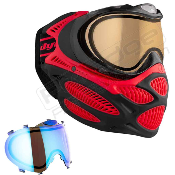 Dye i3 Pro Paintball Mask - Fire Red - Choose Lens Color