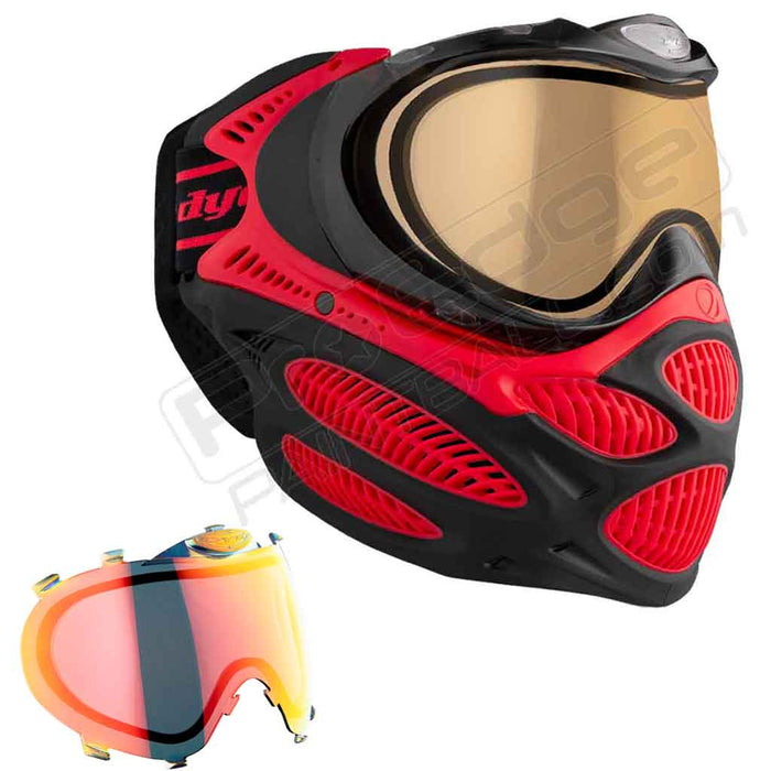 Dye i3 Pro Paintball Mask - Fire Red - Choose Lens Color