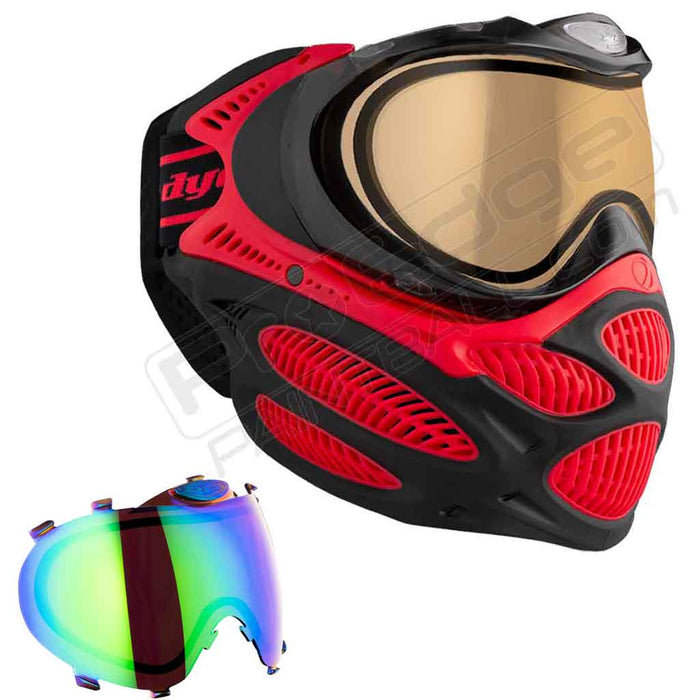 Dye i3 Pro Paintball Mask - Fire Red - Choose Lens Color