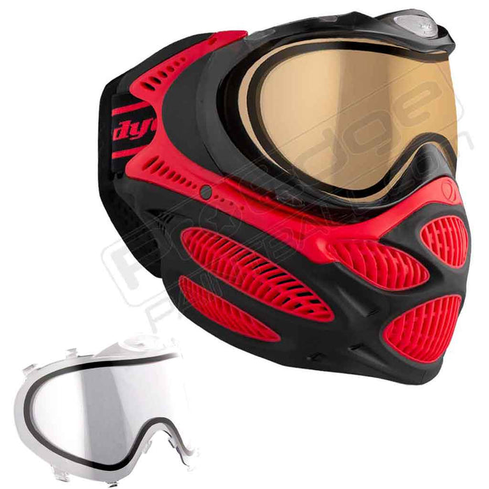 Dye i3 Pro Paintball Mask - Fire Red - Choose Lens Color