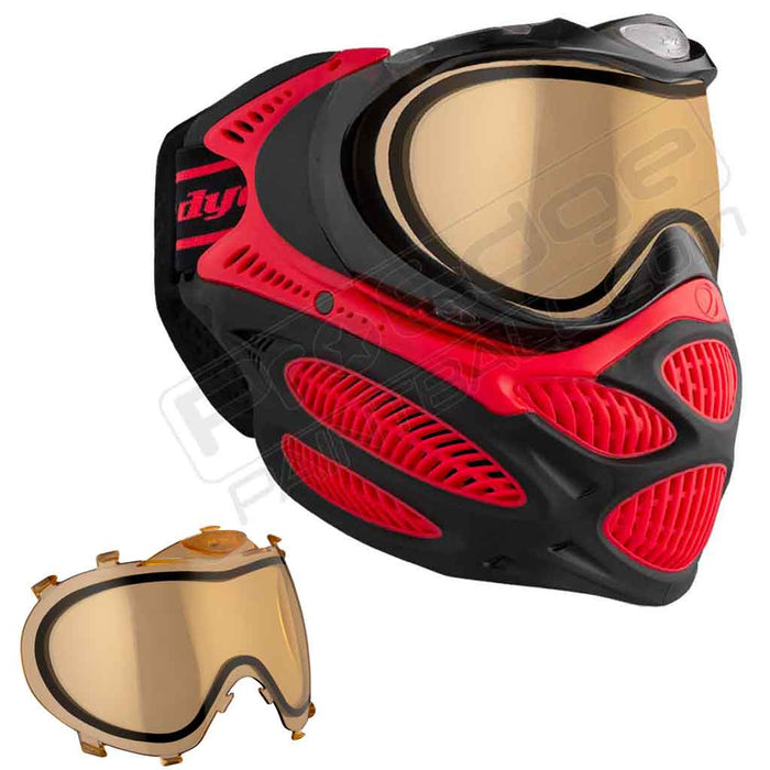 Dye i3 Pro Paintball Mask - Fire Red - Choose Lens Color