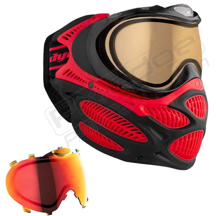 Dye i3 Pro Paintball Mask - Fire Red - Choose Lens Color