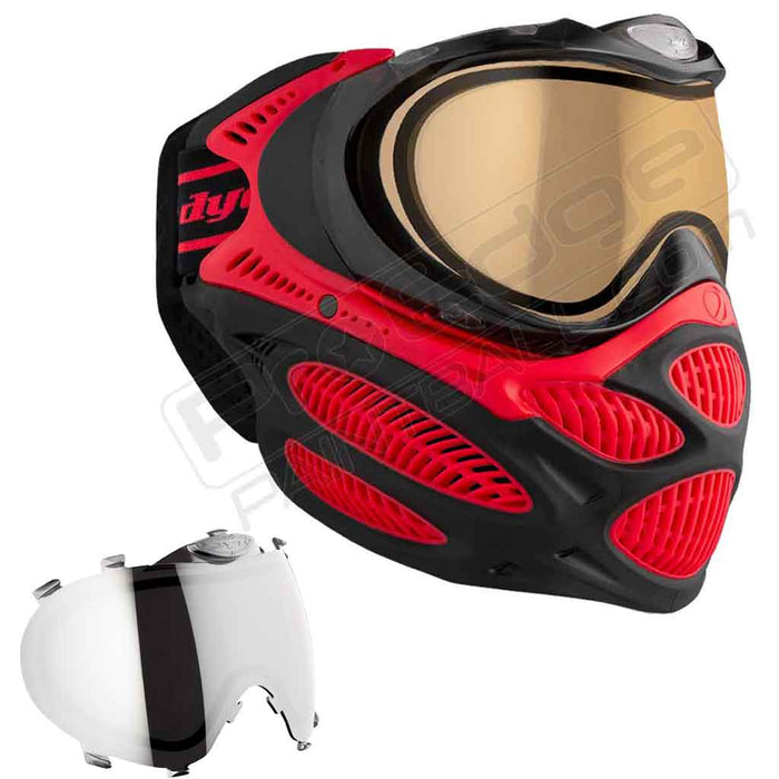 Dye i3 Pro Paintball Mask - Fire Red - Choose Lens Color